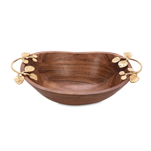 Wooden Oval Dish Gold image number 1