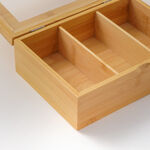 Dallaty bamboo tea box with 3 grids and painted lid 23*16*8 cm image number 3