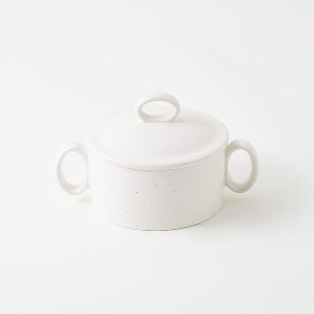 La Mesa stoneware oven to table mid pot with lid, beige 15.2*10.3*5.1 cm image number 1