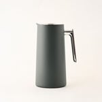 1L green steel vacuum flask with wooden handle image number 0