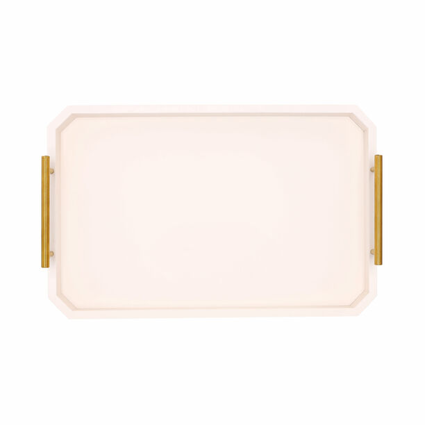 Acacia wooden white serving tray 49.5*31.8*9.1 cm image number 2