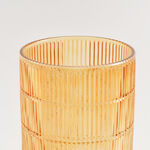Homez glass ribbed trash bin 18*18*26cm, orange image number 2