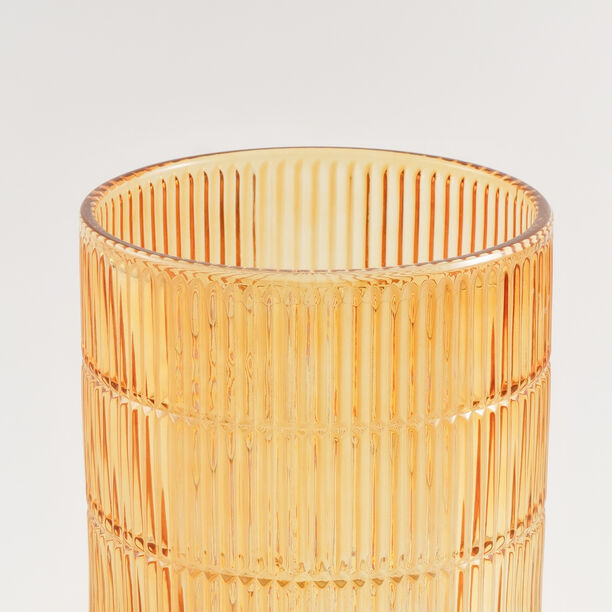 Homez glass ribbed trash bin 18*18*26cm, orange image number 2