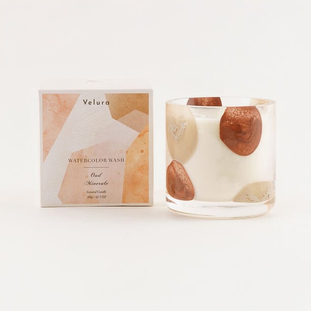 Homez scented candle glass oud minerale 360 g image number 0