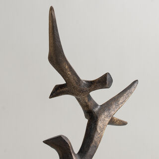 Homez resin bird abstract sculpture, bronze 35*16*62cm