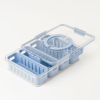 Alberto Food Container With 4 Strainers 31*24*7Cm, Blue
