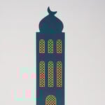 هومز مجموعة منارة قطعة ديكور خشبية، أزرق، 13*8*43 سم image number 2