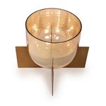 Metal And Glass Candle Holder With Base image number 1