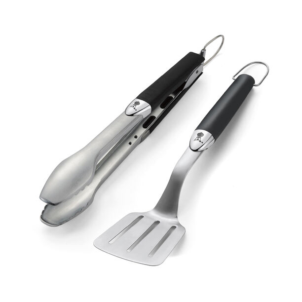 2 Piece Premium Grill Tool Set Compact Size Stainless Steel Black image number 0