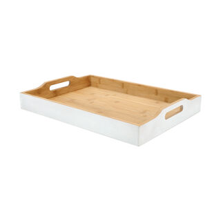 Dallaty white bamboo serving tray 47*34*7 cm