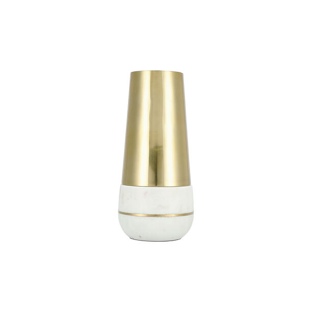 Marble And Aluminum Vase Gold 17*17*38 cm image number 0