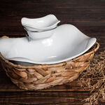 La Mesa Salad Serving Bowl 2 Tier With Rattan Base image number 3