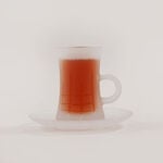 Dallaty 12pcs glass tea set, white frosted image number 3