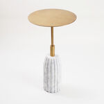 Homez Marble Side Table, Beige 31*53 Cm image number 0