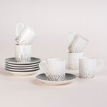 Dallaty grey and white porcelain Turkish coffee cups set 12 pcs image number 4