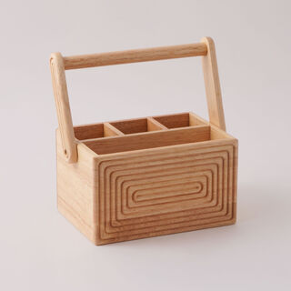 Alberto wood cutlery caddy 23.6*17.5*12.7 cm