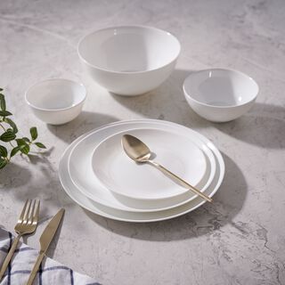 La Mesa 50 pcs opal glass dinner set white
