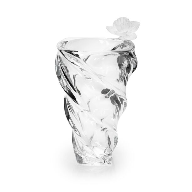 Decorative Vase Glass With Crystal Flower Clear image number 0