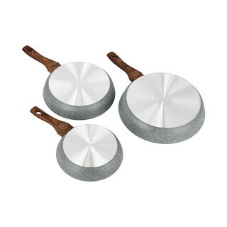 3 Pcs Aluminum Frypan Set Forged