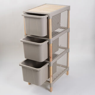 Sinbo Wooden Drawer Unit 3 Layer 45L, Beige