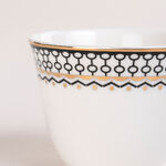 Dallaty white glass and porcelain Tea and coffee cups set 18 pcs image number 3