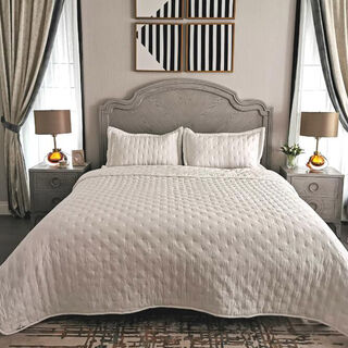 Cottage 3 Pieces Bedspread Pillow Cover Off White King 250X240 Cm