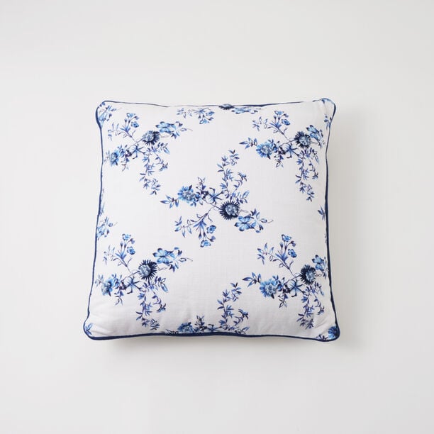 Boutique Blanche cotton floral cushion 45*45cm image number 1