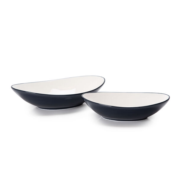 Rio Oval Bowl 2 Pieces Set Blue Glaze image number 0