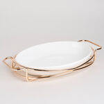 Oval Plate With Stand Silver 12" image number 1