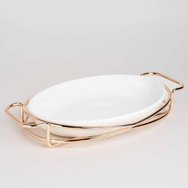 Oval Plate With Stand Silver 12" image number 1