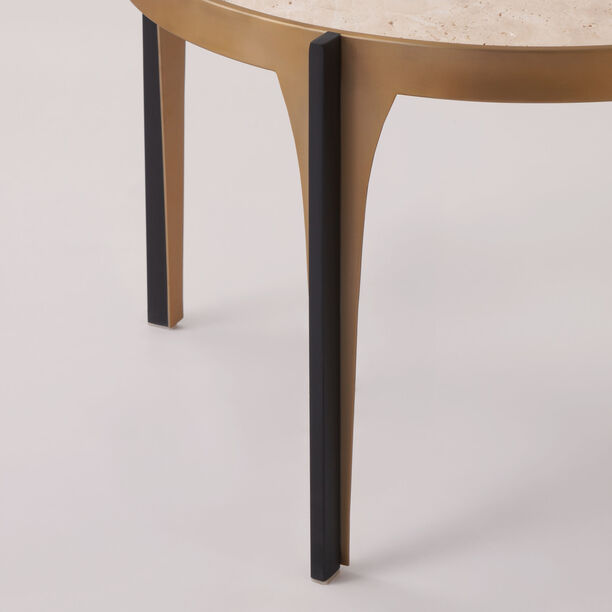 هومز طاولة قهوة بسطح رخام، بني 69*69*44 سم image number 2