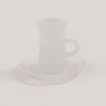 Dallaty 12pcs glass tea set, white frosted image number 2