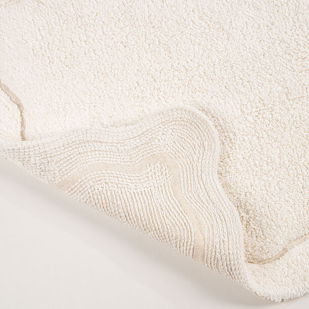Boutique Blanche White Cotton Blend Scalloped Tufted Bathmat, 60*90 Cm image number 4