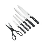 6 Pcs Wooden Knife Block With Knives image number 1