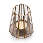 Brass & Glass Candle Holder Gold image number 1