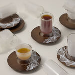 Dallaty wood and glass Tea and coffee cups set 18 pcs image number 4