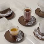 Dallaty wood and glass Tea and coffee cups set 18 pcs image number 4