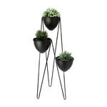 Planter Set Of 3 With Stand Metal Black image number 1