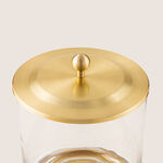 "La Mesa glass juice dispenser gold classic medium with metal base 31.5cm image number 2