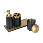 طقم اكسسوارات الحمام 4 قطع أسود image number 2