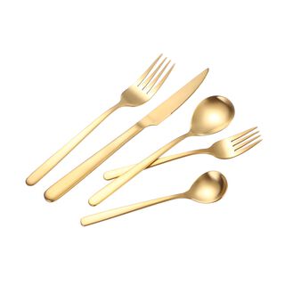La Mesa Majestic Cutlery Set 20 Pieces Matte Gold