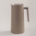 Dallaty 1L warm grey steel vacuum flask with wooden handle image number 1