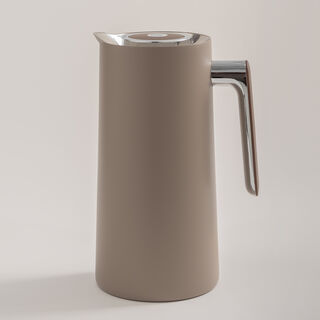 Dallaty 1L warm grey steel vacuum flask with wooden handle