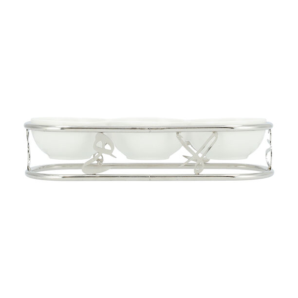 Dallaty white porcelain nut bowl with stand image number 1