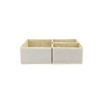 Fabric Set Of 3 Drawers Organizers Beige image number 0