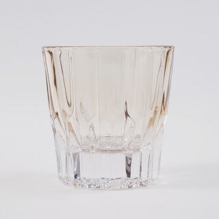 La Mesa 4 Pcs Embossed Tumbler Glass Set, Ombre Light Brown 8.5*8.5*8.7 Cm