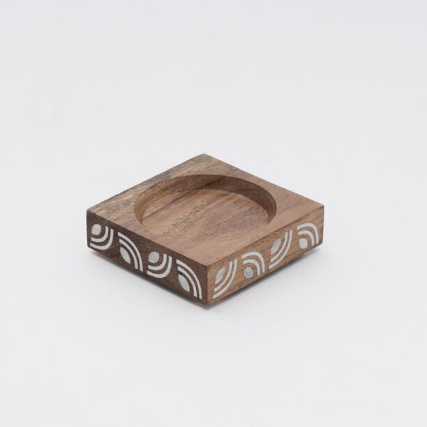 Pearl Collection Dallaty Wood Saucer Wood & MOP, Natural, 7.5*7.5*2 cm image number 0