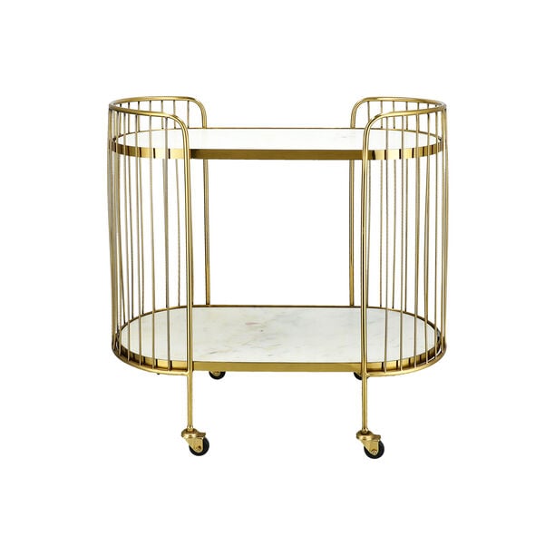 Serving Trolley Stainless Steel and Marble 82*40*86 Cm image number 4