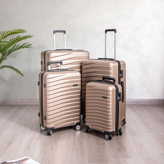 Travel vision durable ABS 4 pcs luggage set, champagne