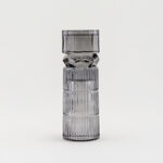 هومز حامل شمعة زجاج رمادي فاتح 8.9*8.9*27.4 سم image number 0